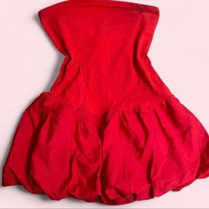 Red Mini Dress with Bubble Skirt